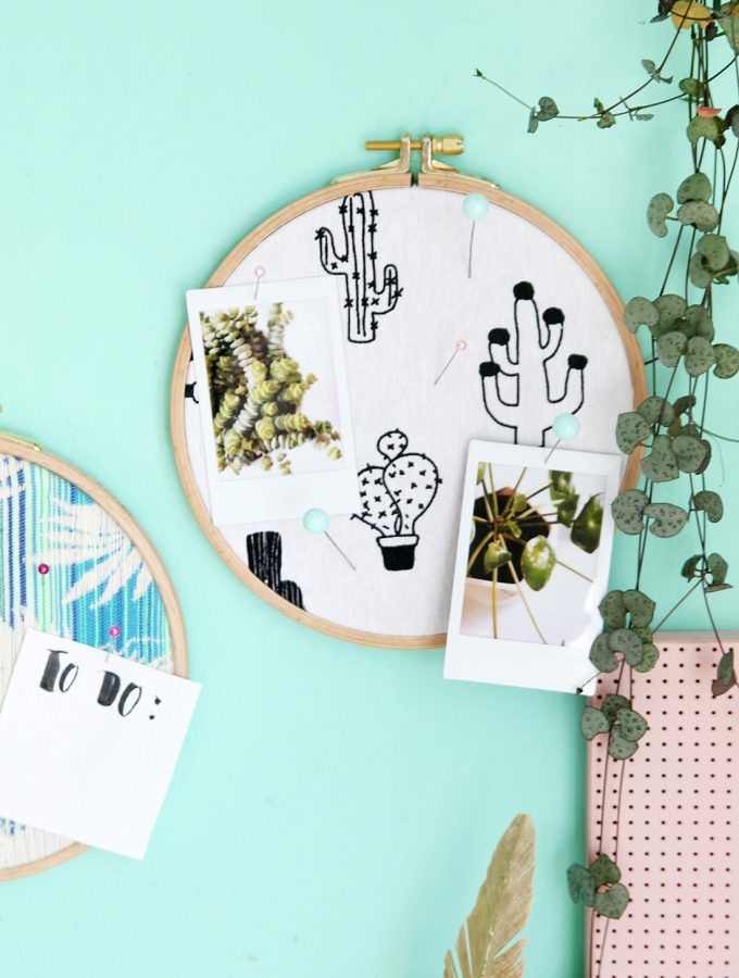 Kreative DIY-Idee zum Selbermachen: DIY-Pinnwand mit Stickrahmen einfach selbstgemacht