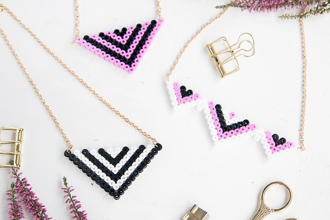 Kreative DIY-Idee zum Selbermachen: DIY Kette aus Bügelperlen einfach selbstgemacht | Kette aus Hama Perlen mit Step by Step Tutorial