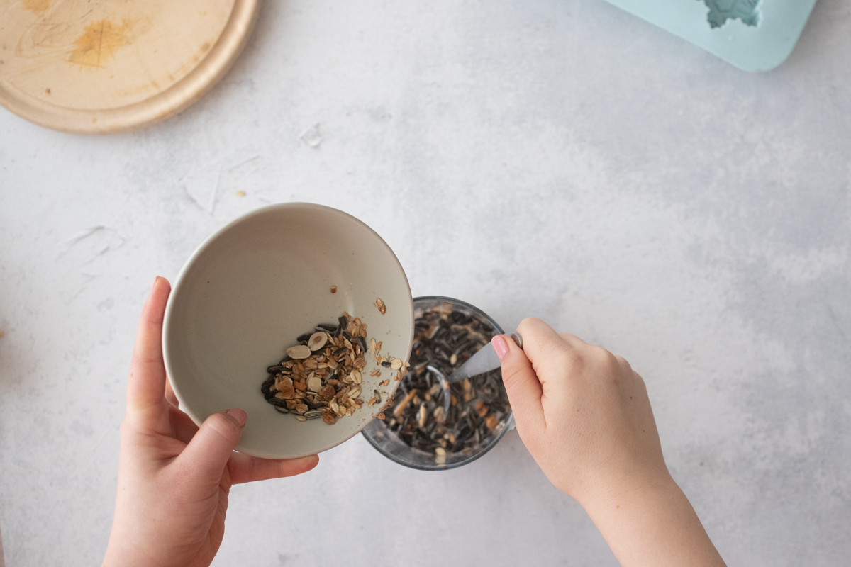 Vogelfutter-Anhänger selbst machen