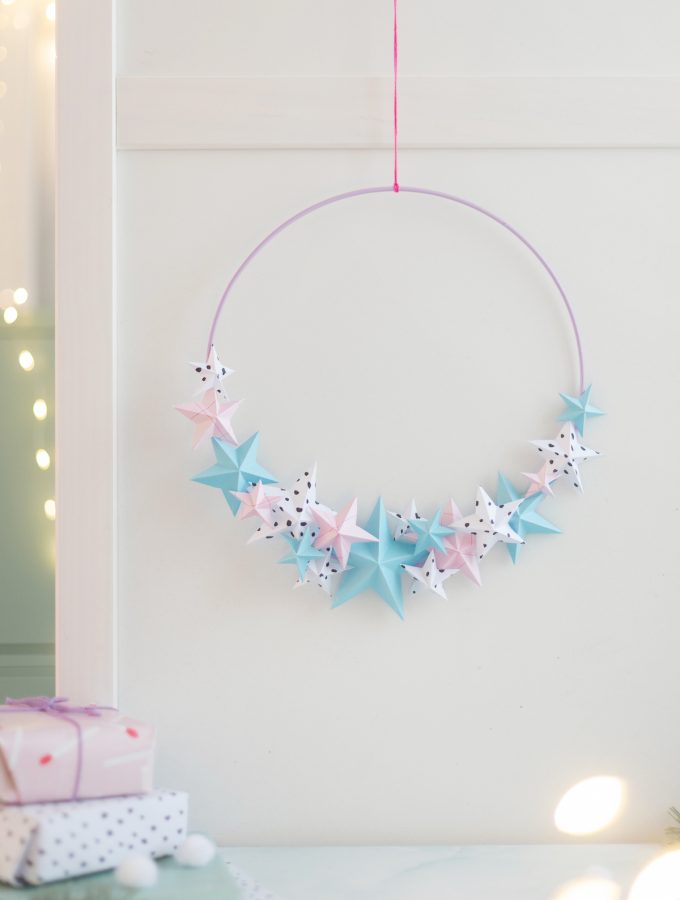 DIYnachten: Deko-Ring mit Sternen aus Papier basteln | Gewinnspiel